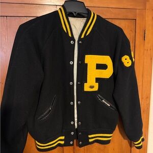 Classic Black and Yellow Varsity Jacket
